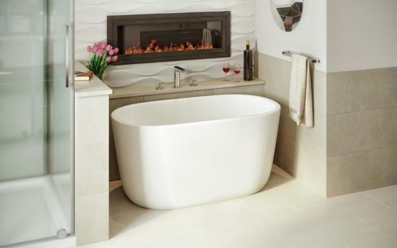 Aquatica LullabyNanoWht™ Small Freestanding Solid Surface Bathtub